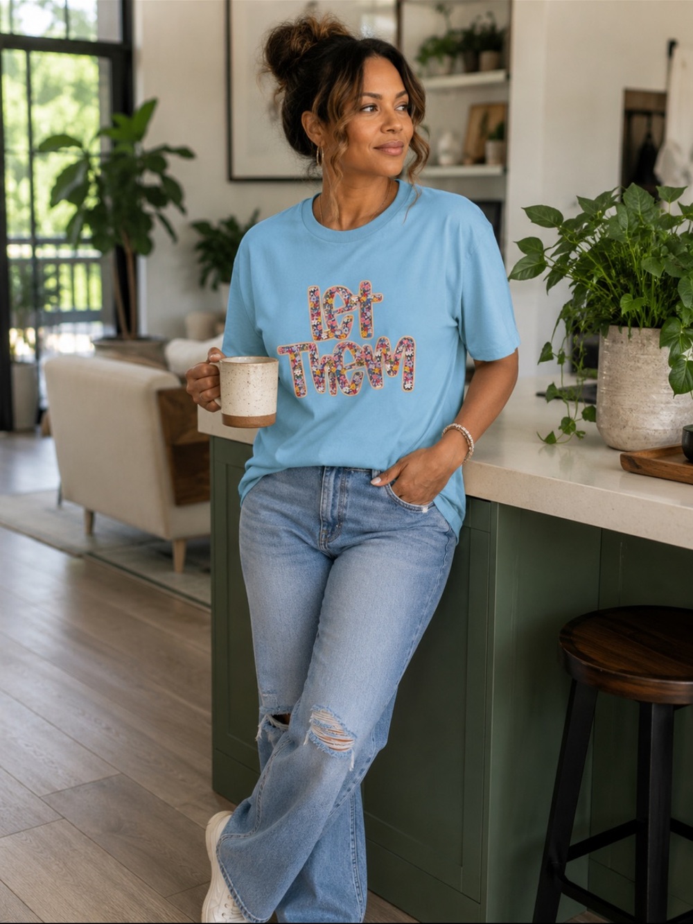 Light Blue Graphic Tee - 'Let Them'